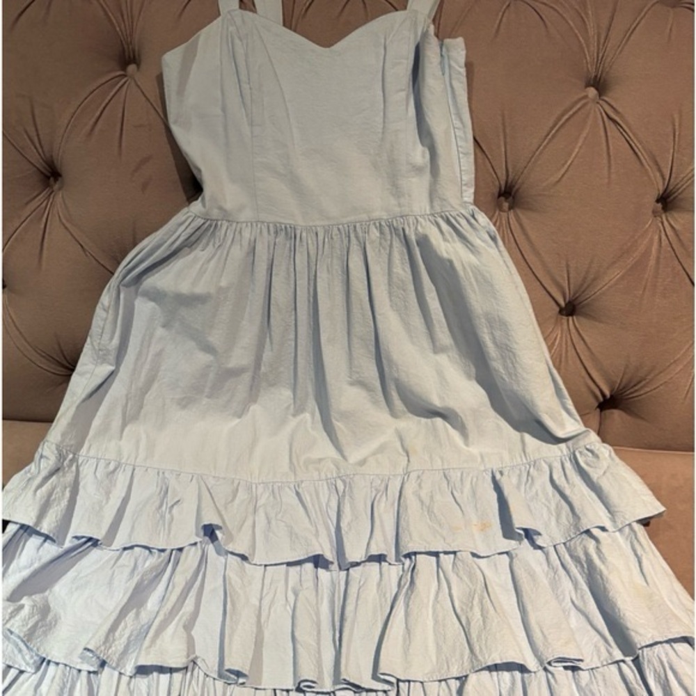 H&M Sky Blue Summer Tiered Dress In Size 2